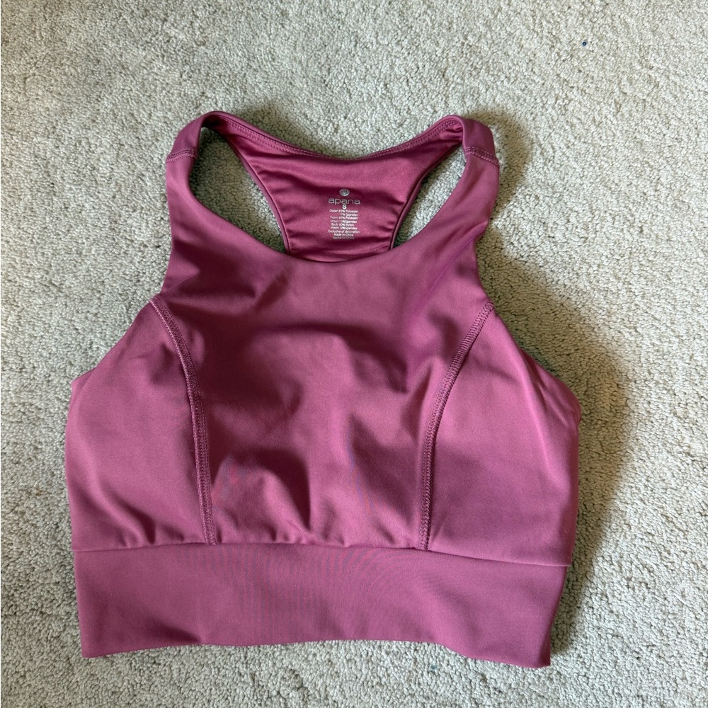 Apana Pink Racerback Sports Bra with Moisture-Wicking Fabric